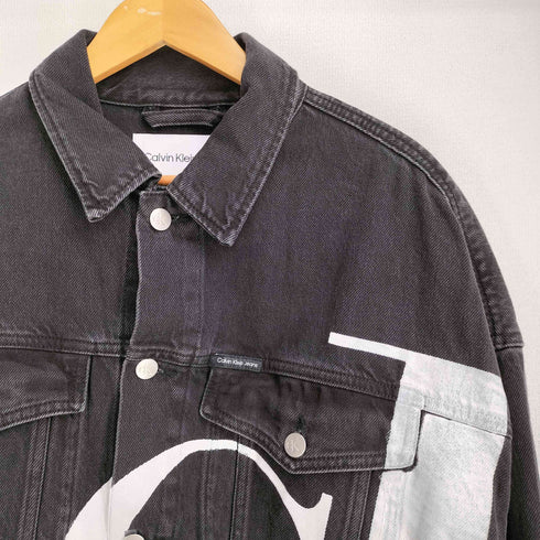 カルバンクラインジーンズ Calvin Klein Jeans Extreme Oversized ロゴプリント ブラックデニムジャケット メンズ